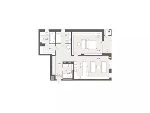 2-к кв. Пермский край, Пермь ул. Пушкина, 26 (115.03 м)