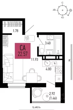 Студия Ростовская область, Аксай  (22.57 м)