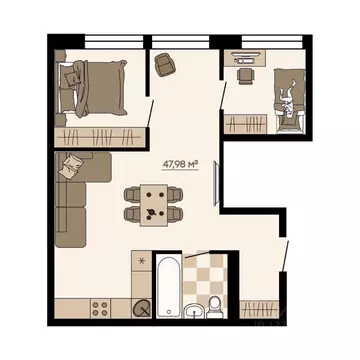 3-к кв. Приморский край, Владивосток ул. Грязелечебница (47.98 м)