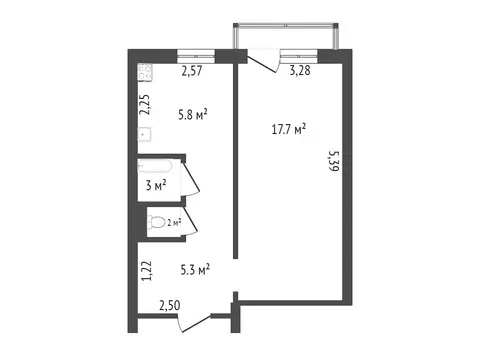 1-комнатная квартира: Благовещенск, посёлок Моховая Падь, квартал ДОС, ...