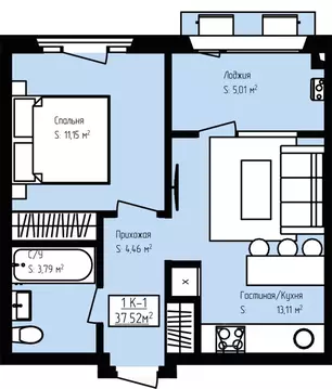 1-к кв. Дагестан, Дербент Камеллия жилой комплекс (37.52 м)