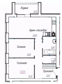 2-к кв. Ивановская область, Иваново Кооперативная ул., 14 (59.03 м)