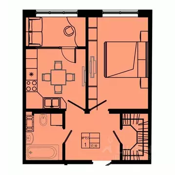 1-к кв. Ленинградская область, Коммунар г. Гатчинский муниципальный ...