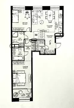 2-комнатная квартира: Казань, улица Алексея Козина, 10 (71.4 м)