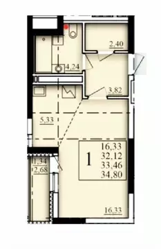 1-к кв. Башкортостан, Уфа Затон-Восточный жилрайон, Паруса жилой ...