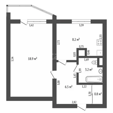 1-к кв. Амурская область, Тында Спортивная ул., 8 (38.9 м)