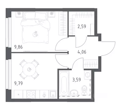1-к кв. Башкортостан, Уфа ул. Рашита Манурова (29.89 м)