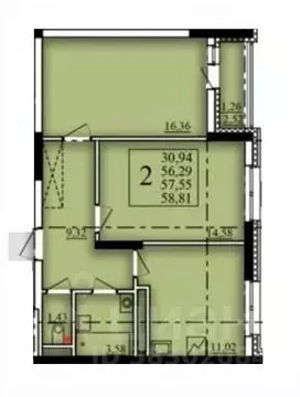 2-к кв. Башкортостан, Уфа Затон-Восточный жилрайон, Паруса жилой ...