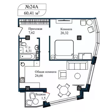 2-к кв. Севастополь ул. Летчиков, 10 (61.6 м)