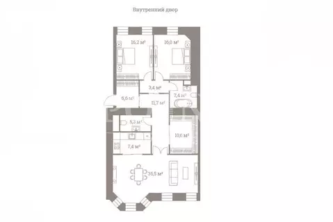 3-комнатная квартира: Москва, улица Большая Полянка, 44 (121 м)
