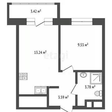 1-к кв. Тюменская область, Тюмень ул. Краснооктябрьская, 16 (30.4 м)