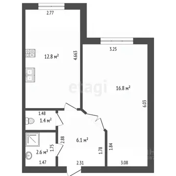 1-к кв. Татарстан, Альметьевск просп. Строителей, 63 (40.0 м)
