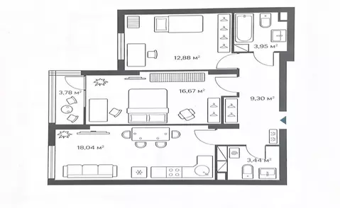 2-комнатная квартира: Нижний Новгород, Анкудиновское шоссе, 34 (70 м)
