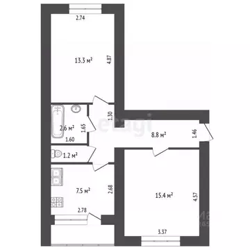 2-к кв. Костромская область, Буй ул. Социализма, 20 (48.8 м)
