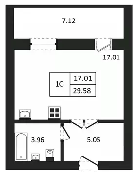Студия Новосибирская область, Новосибирск ул. Юности, 9 (29.58 м)
