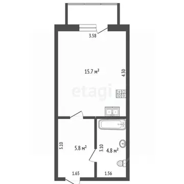 1-к кв. Саха (Якутия), Якутск ул. Юрия Шафера, 6 (26.3 м)