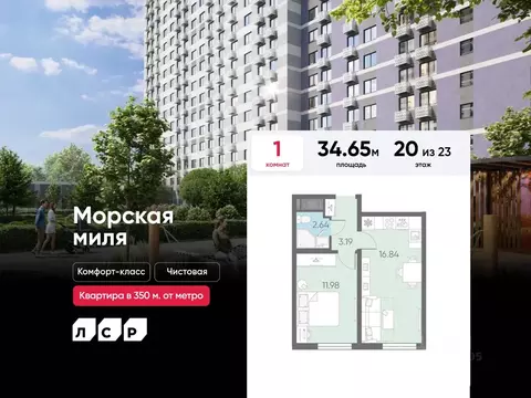 1-к кв. Санкт-Петербург Морская миля жилой комплекс (34.65 м)