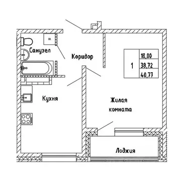 1-к кв. Сахалинская область, Южно-Сахалинск Горизонт жилой комплекс ...