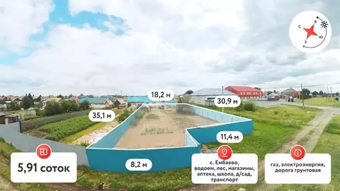 Участок в Тюменская область, Тюменский район, с. Ембаево  (6.0 сот.)