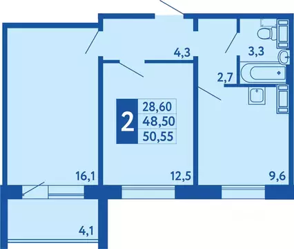 2-к кв. Башкортостан, Уфа Дема жилрайон, Новая Дема жилой комплекс ...