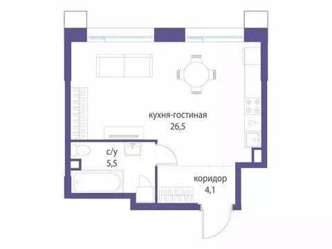 Квартира-студия: Москва, ЮВАО, район Лефортово, ЖК Символ (36.1 м)
