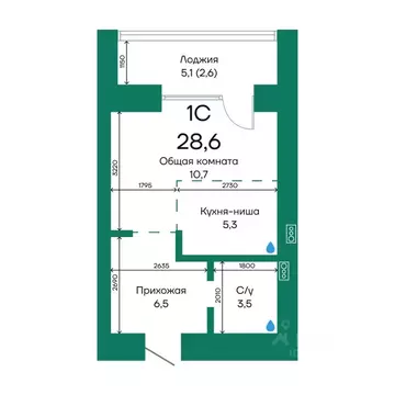 1-к кв. Алтайский край, Барнаул Просторная ул., 390к2 (28.6 м)