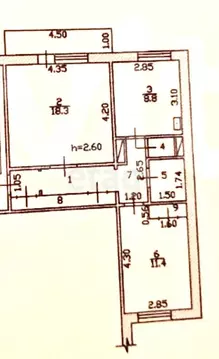 2-комнатная квартира: Абакан, улица Чертыгашева, 144 (52.9 м)