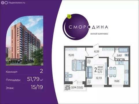 2-комнатная квартира: Краснодар, улица имени Владимира Жириновского, 3 ...