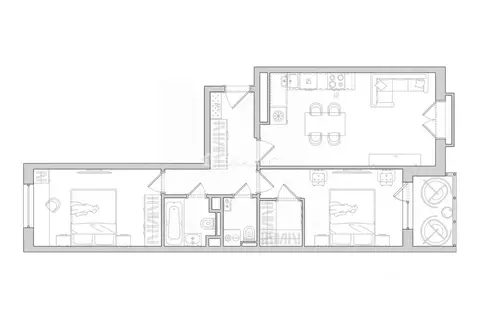 2-к кв. Московская область, Одинцовский городской округ, с. ...