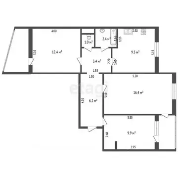 3-к кв. Крым, Симферополь ул. 60 лет Октября (62.3 м)