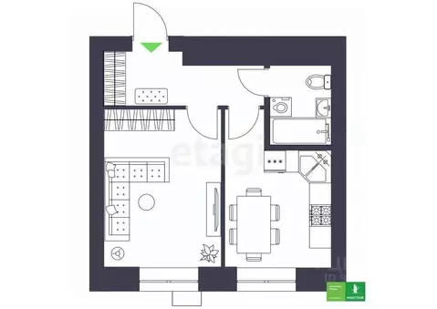 1-к кв. Татарстан, Пестречинский район, Шигалеевское с/пос, с. Новое ...