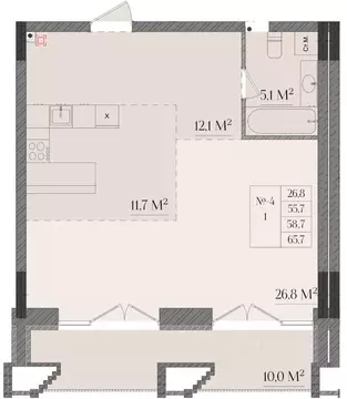 1-к кв. Нижегородская область, Нижний Новгород ул. Семашко, 17А/1 ...