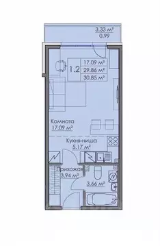 Студия Ленинградская область, Выборг проезд Рельефный, 4 (30.85 м)