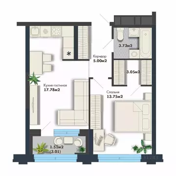 1-к кв. Свердловская область, Екатеринбург Премиум Кварталы Маяковка ...