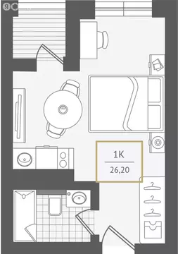 Квартира-студия: Адлер, улица Ленина, 280А (26 м)
