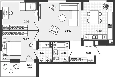 3-к кв. Калининградская область, Гурьевский муниципальный округ, пос. ...
