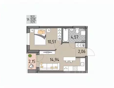 1-к кв. Свердловская область, Екатеринбург Юго-Западный жилрайон, ...