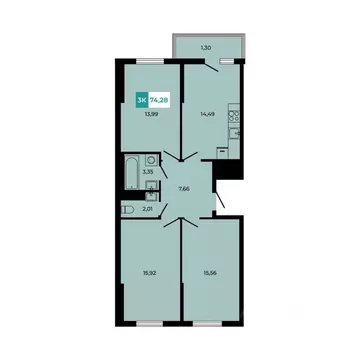 3-к кв. Ростовская область, Аксайский район, Щепкинское с/пос, пос. ...