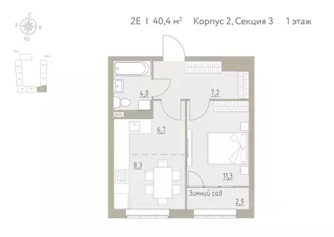2-к кв. Пермский край, Пермский муниципальный округ, с. Фролы Новая ...