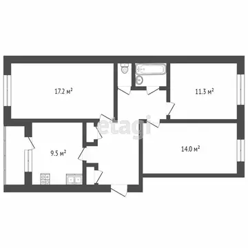 3-комнатная квартира: Тюмень, микрорайон Ватутина, Юганский проезд, 11 ...