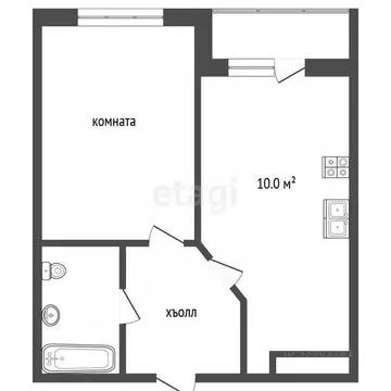 1-к кв. Ростовская область, Ростов-на-Дону ул. Бориса Слюсаря, 19с2 ...