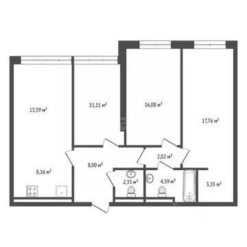 4-к кв. Башкортостан, Уфа просп. Октября, 75 (87.2 м)