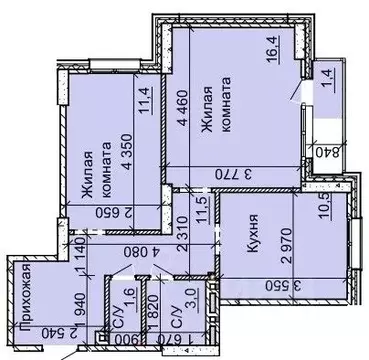 2-к кв. Новосибирская область, Новосибирск Юбилейный мкр,  (55.4 м)