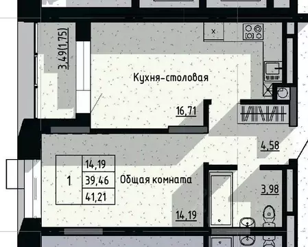1-к кв. Саха (Якутия), Якутск пос. Геологов,  (41.21 м)