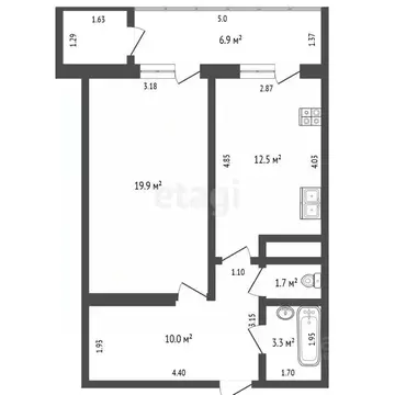 1-к кв. Крым, Ялта ул. Крупской, 52 (54.0 м)