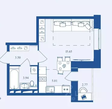 1-к кв. Брянская область, Брянск Деснаград мкр,  (30.87 м)