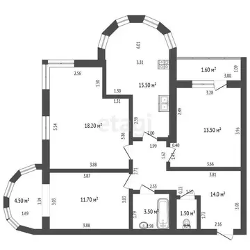 3-комнатная квартира: Чебоксары, проспект Ленина, 33к1 (82.4 м)