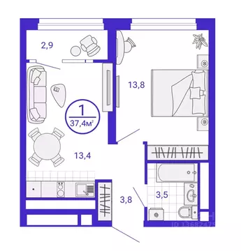 1-к кв. Свердловская область, Екатеринбург Уктус жилрайон, Астон ...