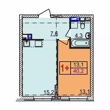 1-к кв. Нижегородская область, Нижний Новгород Квартет жилой комплекс ...