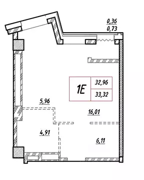 1-к кв. Приморский край, Владивосток ул. Достоевского (33.32 м)